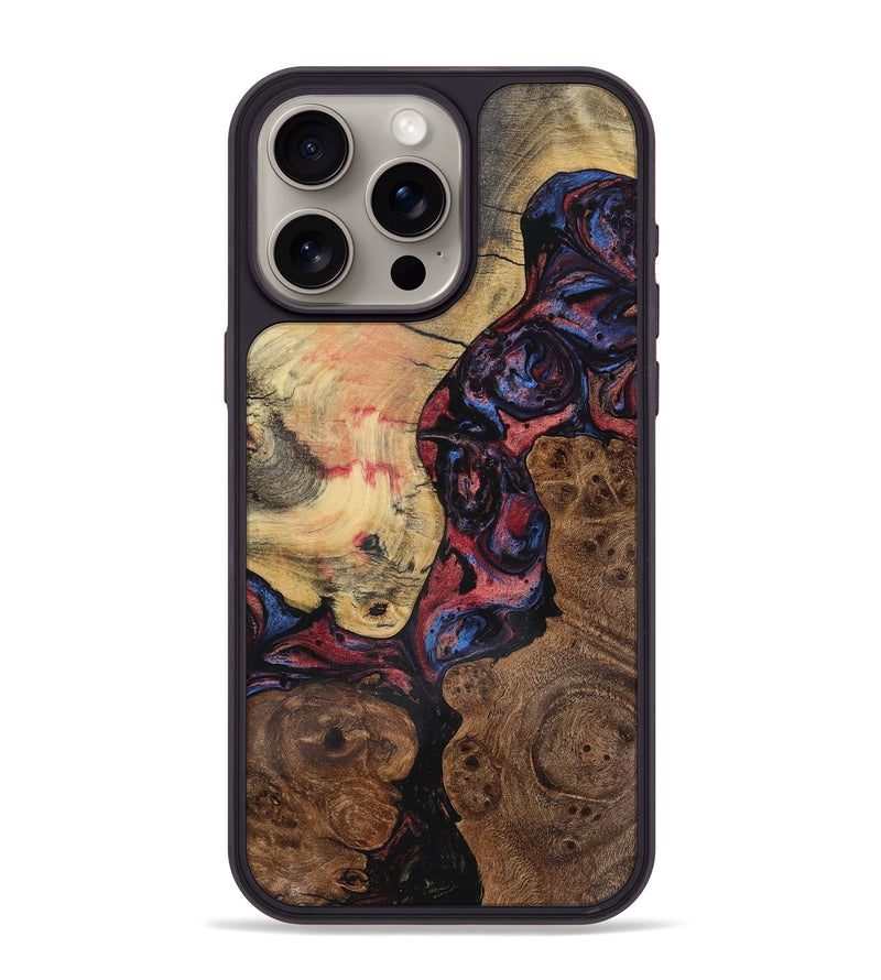 iPhone 15 Pro Max Wood+Resin Phone Case - Matt (Red, 721924)