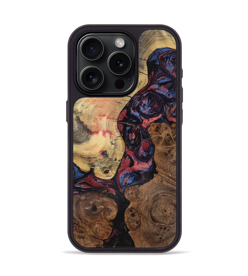 iPhone 15 Pro Wood+Resin Phone Case - Matt (Red, 721924)