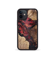 iPhone 12 mini Wood+Resin Phone Case - Audra (Red, 721925)