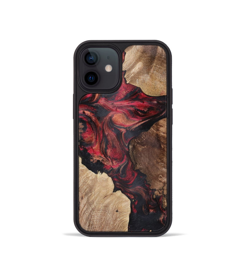 iPhone 12 mini Wood+Resin Phone Case - Audra (Red, 721925)