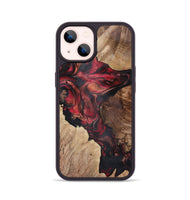 iPhone 14 Wood+Resin Phone Case - Audra (Red, 721925)