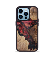 iPhone 14 Pro Wood+Resin Phone Case - Audra (Red, 721925)