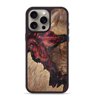 iPhone 15 Pro Max Wood+Resin Phone Case - Audra (Red, 721925)