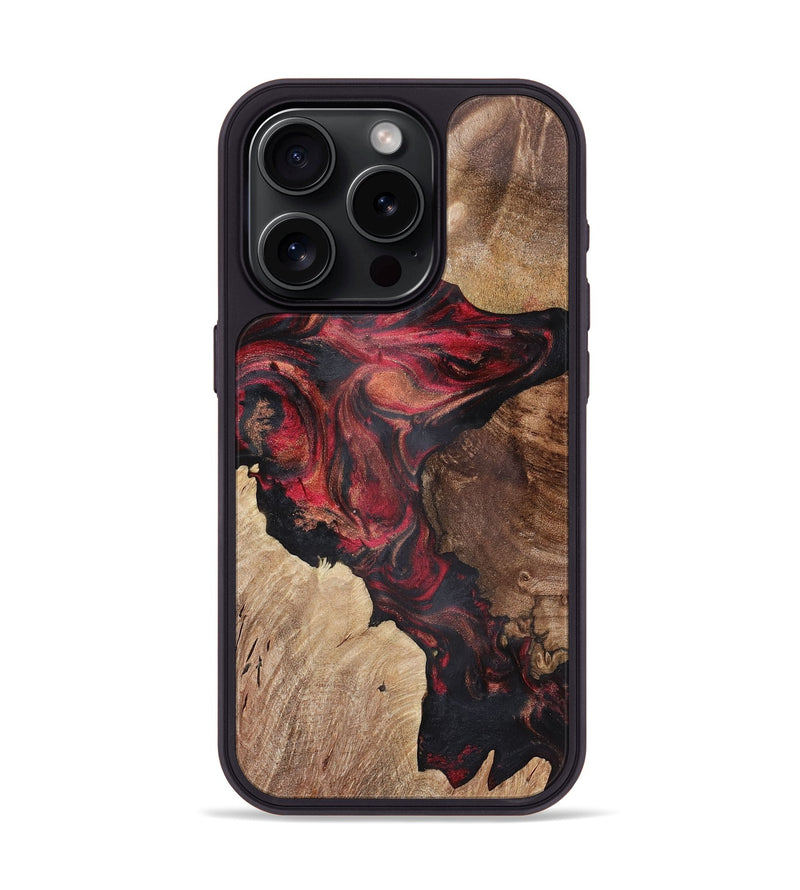 iPhone 15 Pro Wood+Resin Phone Case - Audra (Red, 721925)