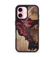 iPhone 16 Wood+Resin Phone Case - Audra (Red, 721925)