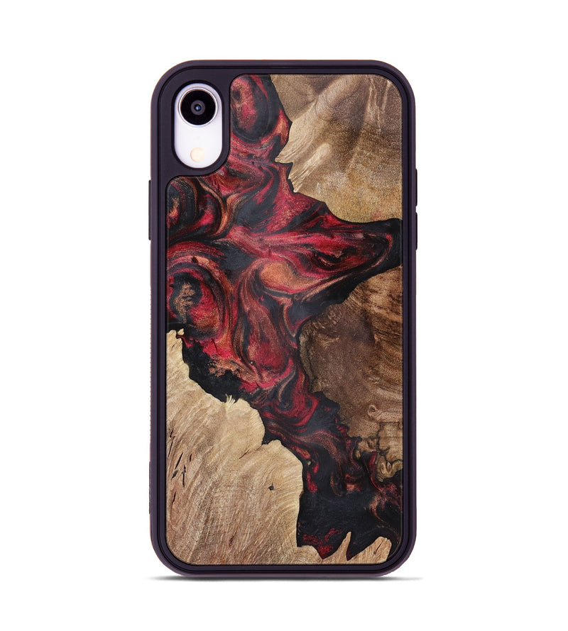 iPhone Xr Wood+Resin Phone Case - Audra (Red, 721925)