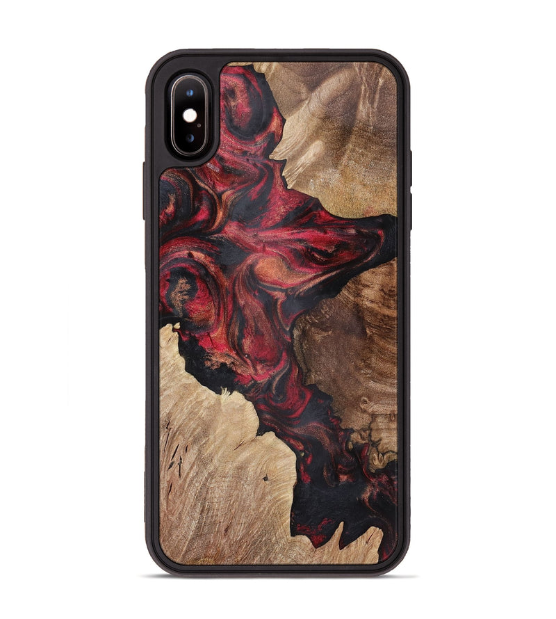 iPhone Xs Max Wood+Resin Phone Case - Audra (Red, 721925)