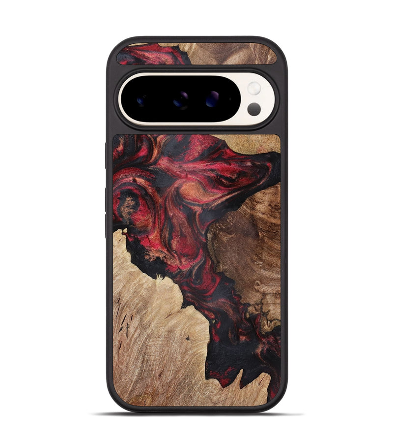 Pixel 9 Wood+Resin Phone Case - Audra (Red, 721925)