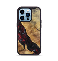 iPhone 14 Pro Wood+Resin Phone Case - Opal (Red, 721926)