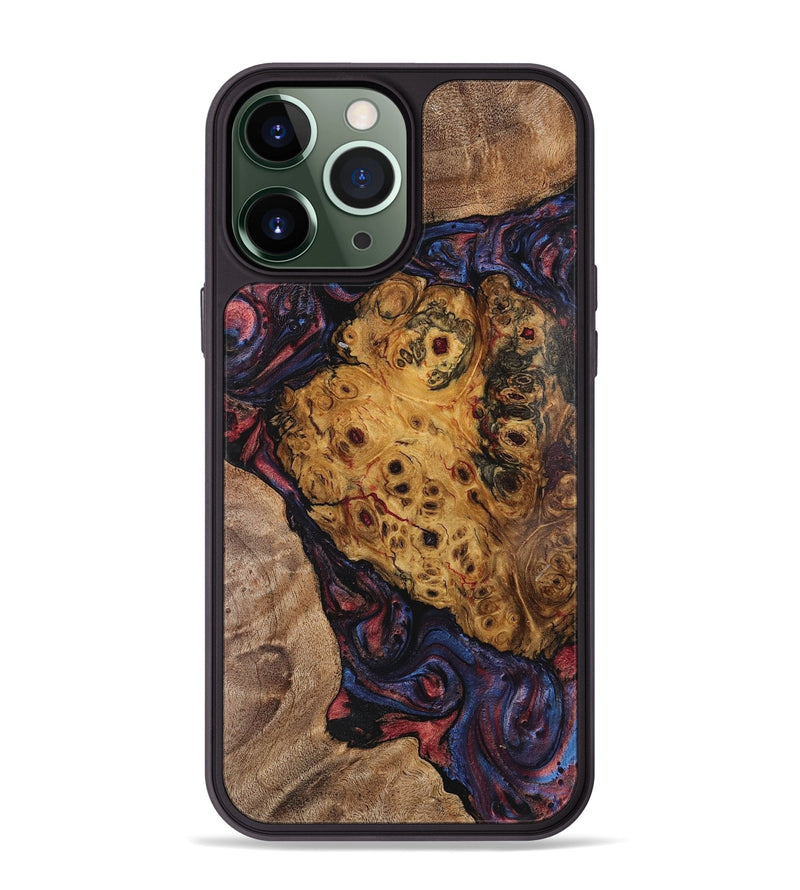 iPhone 13 Pro Max Wood+Resin Phone Case - Tatum (Red, 721927)