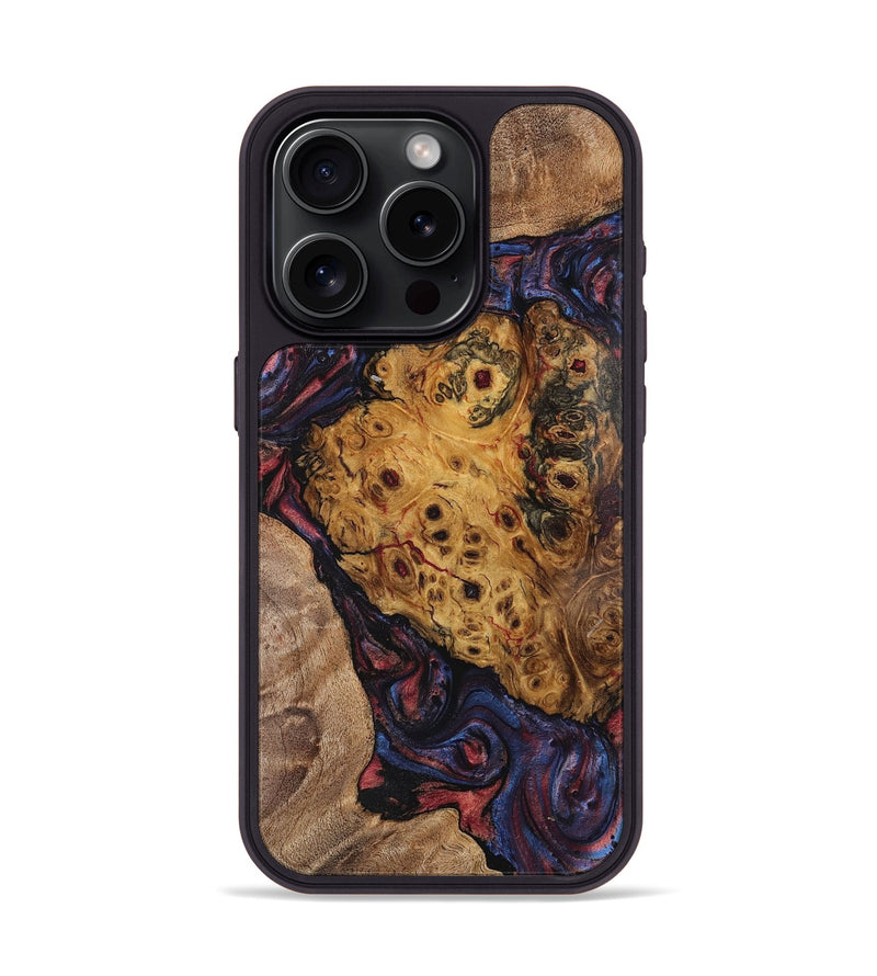 iPhone 15 Pro Wood+Resin Phone Case - Tatum (Red, 721927)