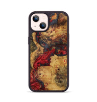 iPhone 14 Wood+Resin Phone Case - Drake (Red, 721928)