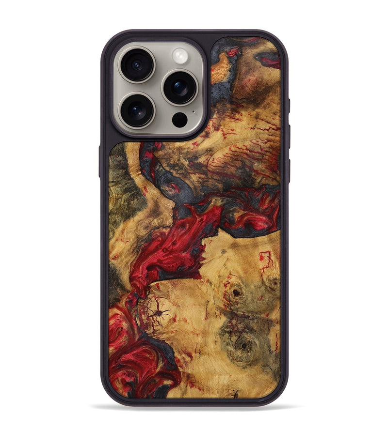 iPhone 15 Pro Max Wood+Resin Phone Case - Drake (Red, 721928)