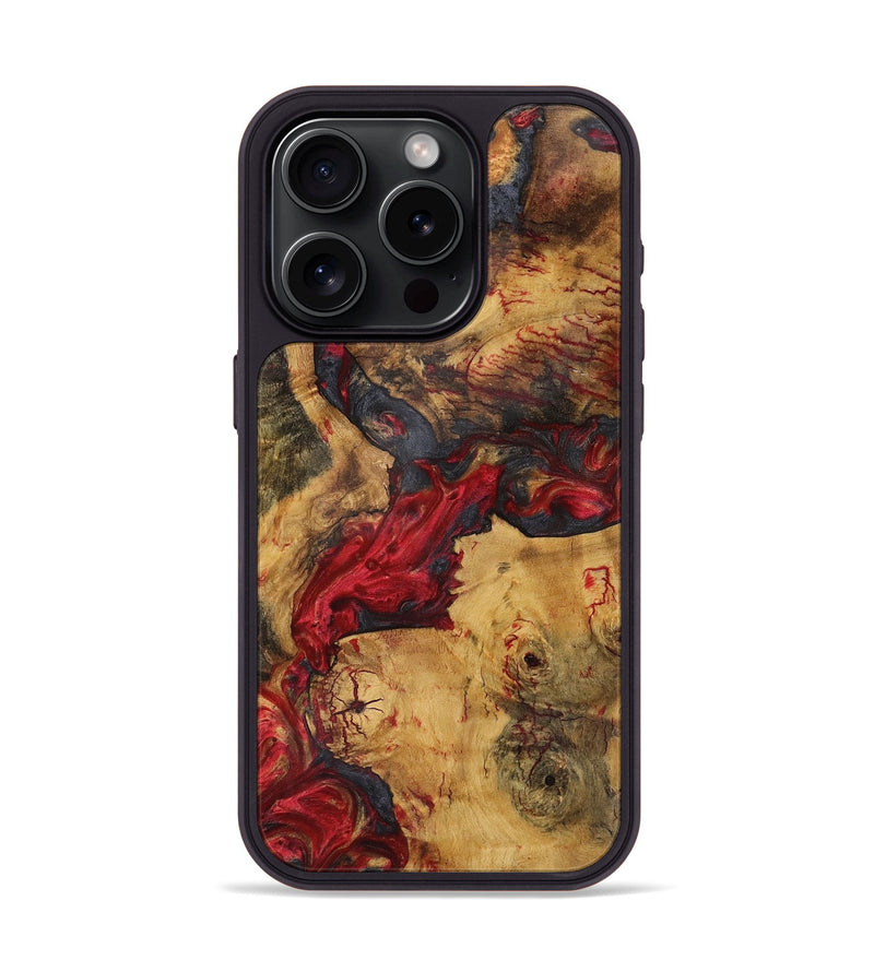 iPhone 15 Pro Wood+Resin Phone Case - Drake (Red, 721928)