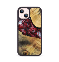 iPhone 14 Wood+Resin Phone Case - Jan (Red, 721929)