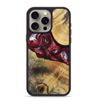 iPhone 15 Pro Max Wood+Resin Phone Case - Jan (Red, 721929)