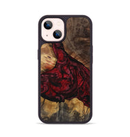 iPhone 14 Wood+Resin Phone Case - June (Red, 721930)