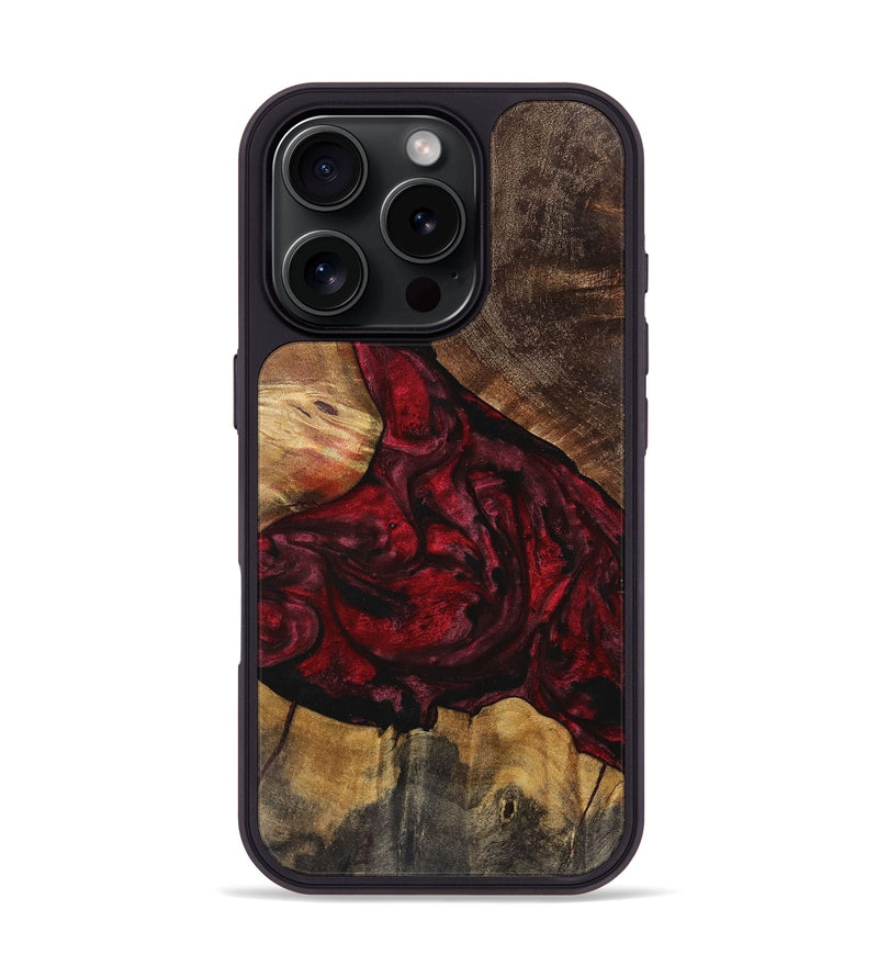 iPhone 16 Pro Wood+Resin Phone Case - June (Red, 721930)