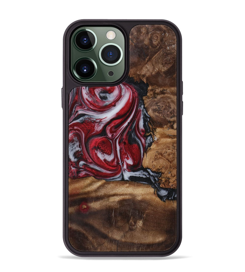 iPhone 13 Pro Max Wood+Resin Phone Case - Darryl (Red, 721931)