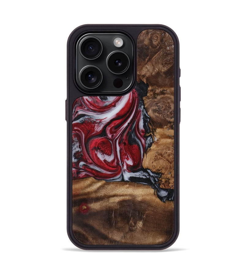 iPhone 15 Pro Wood+Resin Phone Case - Darryl (Red, 721931)