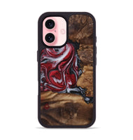 iPhone 16 Wood+Resin Phone Case - Darryl (Red, 721931)