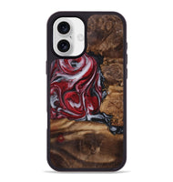 iPhone 16 Plus Wood+Resin Phone Case - Darryl (Red, 721931)