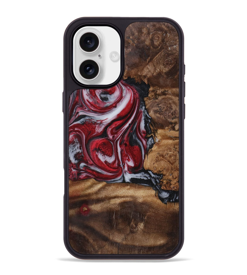 iPhone 16 Plus Wood+Resin Phone Case - Darryl (Red, 721931)