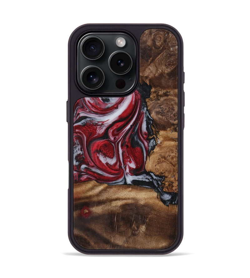 iPhone 16 Pro Wood+Resin Phone Case - Darryl (Red, 721931)