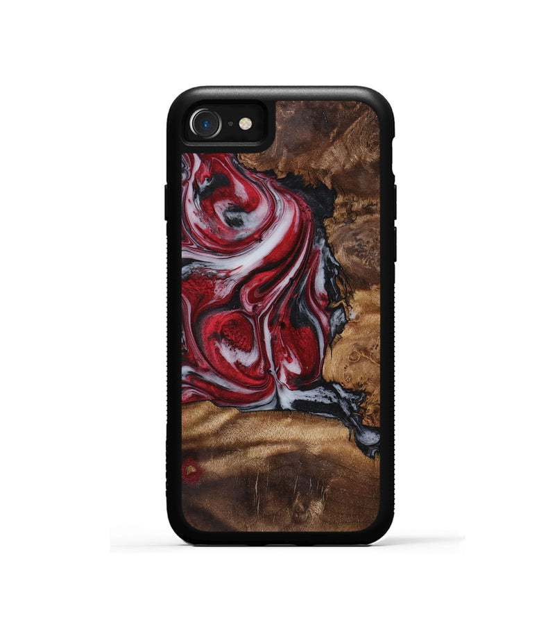 iPhone SE Wood+Resin Phone Case - Darryl (Red, 721931)