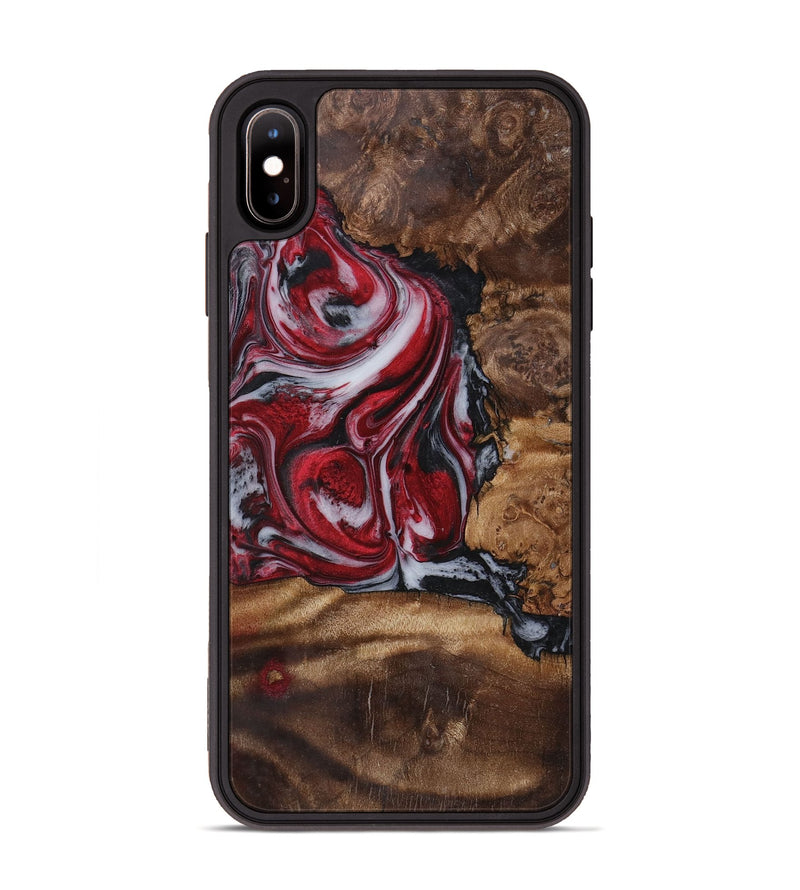 iPhone Xs Max Wood+Resin Phone Case - Darryl (Red, 721931)