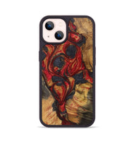 iPhone 14 Wood+Resin Phone Case - Lindsay (Red, 721932)