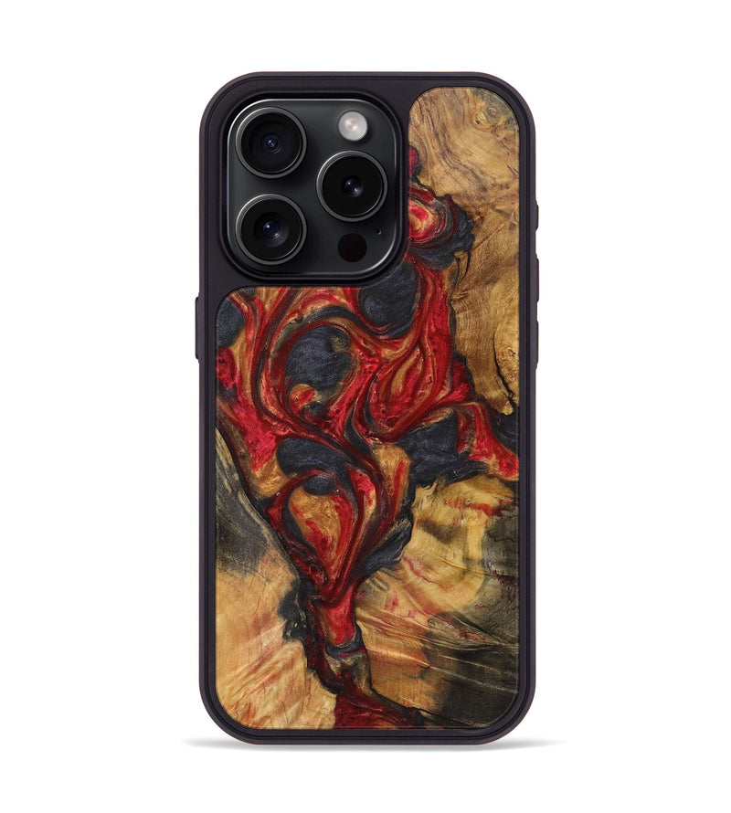 iPhone 15 Pro Wood+Resin Phone Case - Lindsay (Red, 721932)