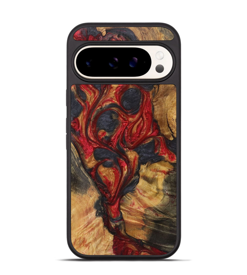 Pixel 9 Wood+Resin Phone Case - Lindsay (Red, 721932)