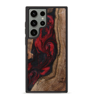 Galaxy S23 Ultra Wood+Resin Phone Case - Marquita (Red, 721933)