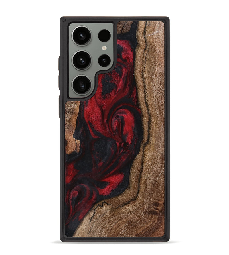 Galaxy S23 Ultra Wood+Resin Phone Case - Marquita (Red, 721933)