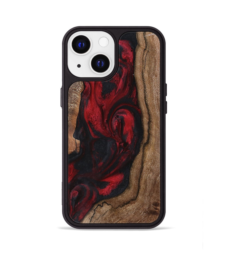 iPhone 13 Wood+Resin Phone Case - Marquita (Red, 721933)