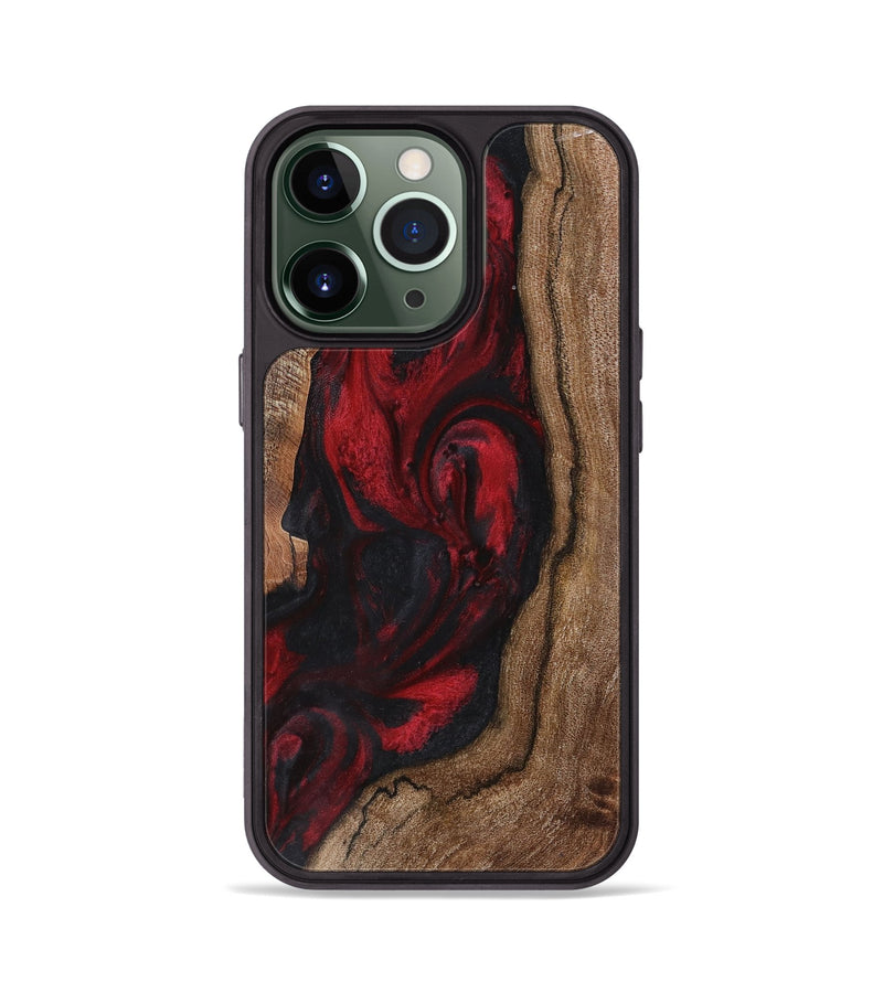 iPhone 13 Pro Wood+Resin Phone Case - Marquita (Red, 721933)