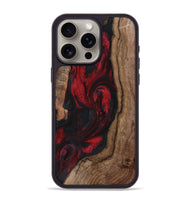 iPhone 15 Pro Max Wood+Resin Phone Case - Marquita (Red, 721933)