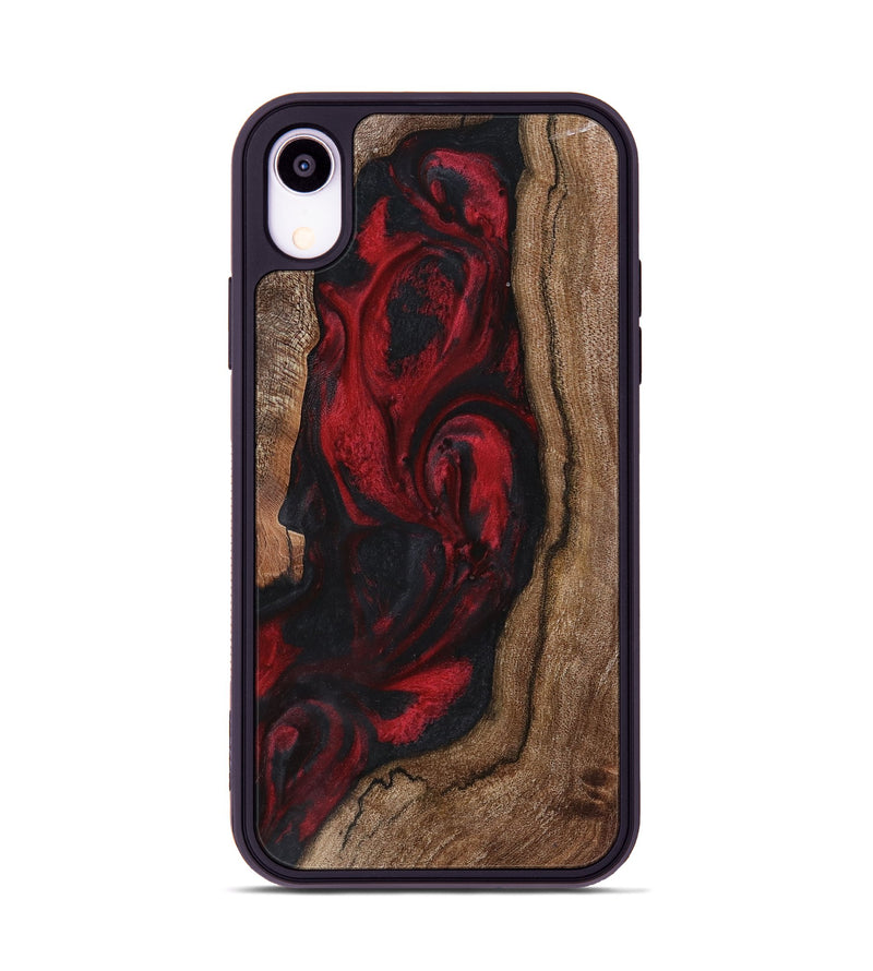 iPhone Xr Wood+Resin Phone Case - Marquita (Red, 721933)