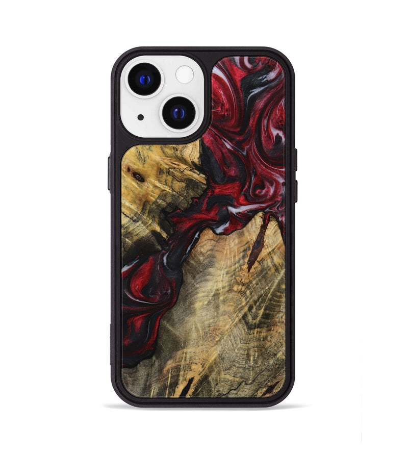 iPhone 13 Wood+Resin Phone Case - Susan (Red, 721934)