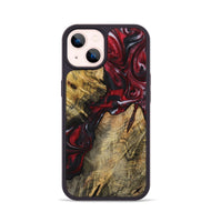 iPhone 14 Wood+Resin Phone Case - Susan (Red, 721934)