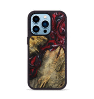 iPhone 14 Pro Wood+Resin Phone Case - Susan (Red, 721934)