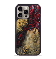 iPhone 15 Pro Max Wood+Resin Phone Case - Susan (Red, 721934)