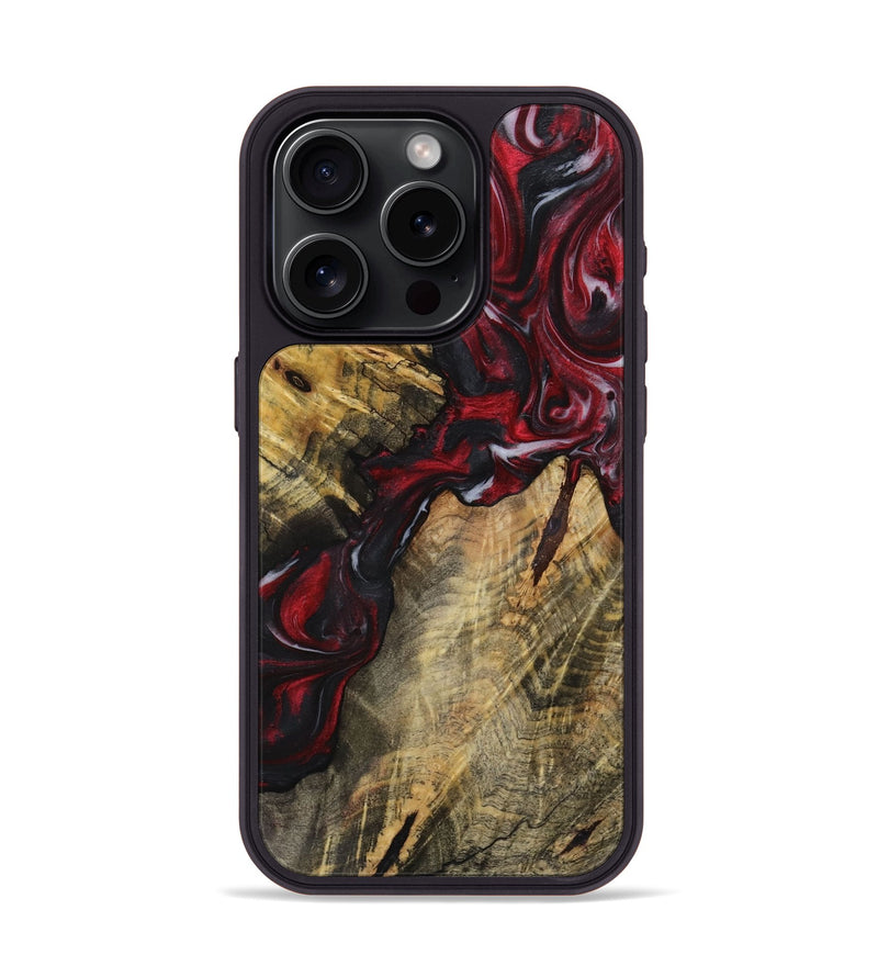 iPhone 15 Pro Wood+Resin Phone Case - Susan (Red, 721934)