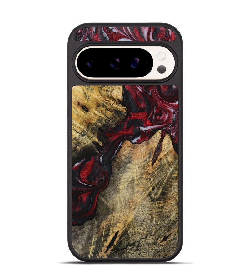 Pixel 9 Wood+Resin Phone Case - Susan (Red, 721934)