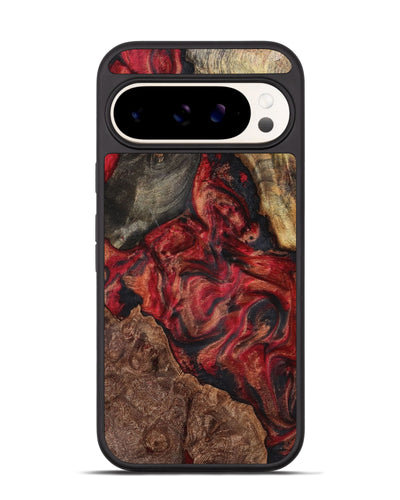 Pixel 9 Pro Wood+Resin Phone Case - Delaney (Red, 721935)