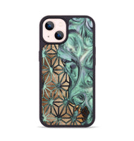 iPhone 14 Wood+Resin Phone Case - Anthony (Pattern, 721937)