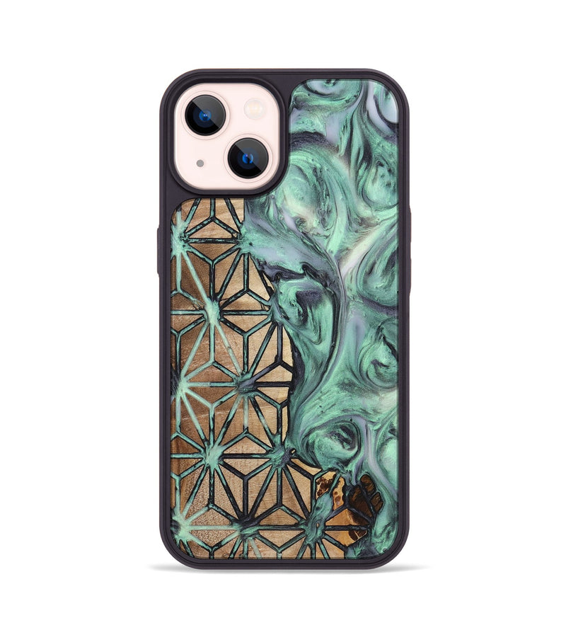 iPhone 14 Wood+Resin Phone Case - Anthony (Pattern, 721937)