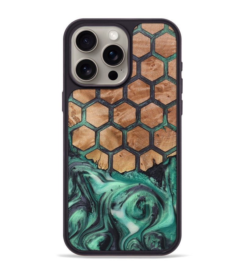 iPhone 15 Pro Max Wood+Resin Phone Case - Nathaniel (Pattern, 721938)