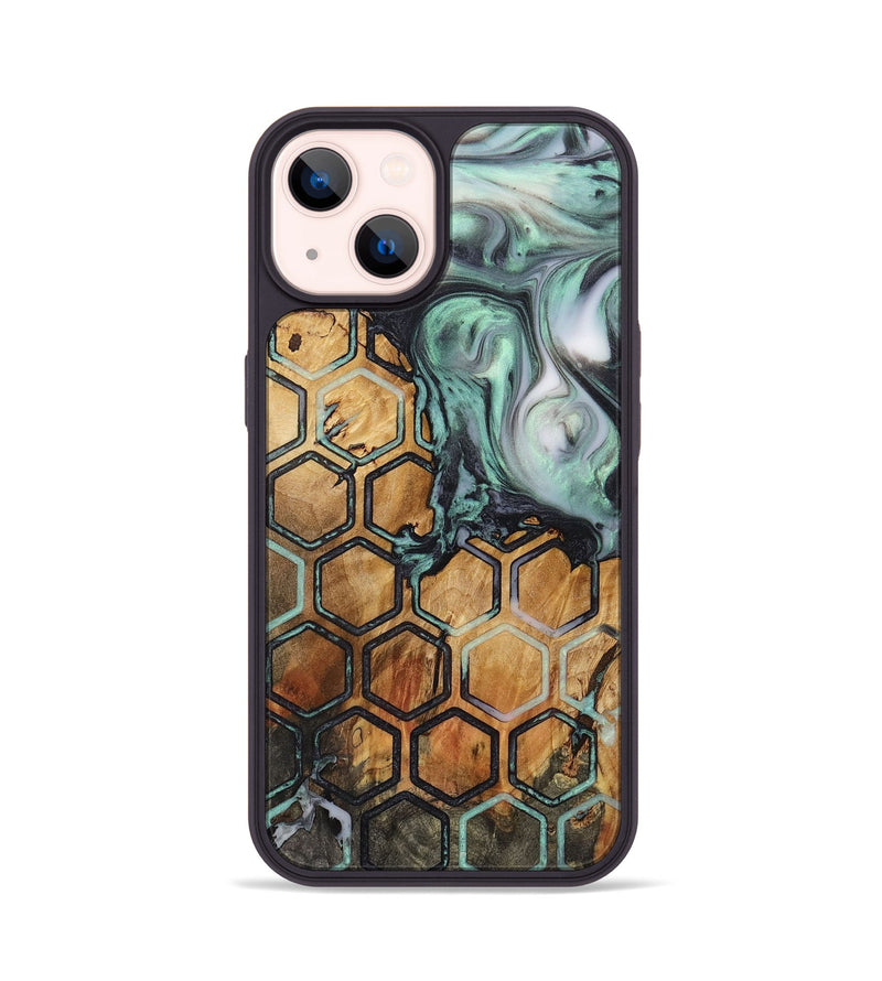 iPhone 14 Wood+Resin Phone Case - Freddie (Pattern, 721939)